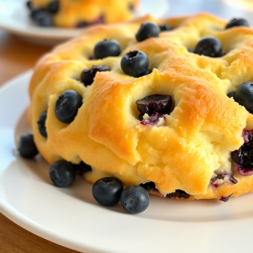 Fluffy Cottage Cheese Blueberry Cloud Bread