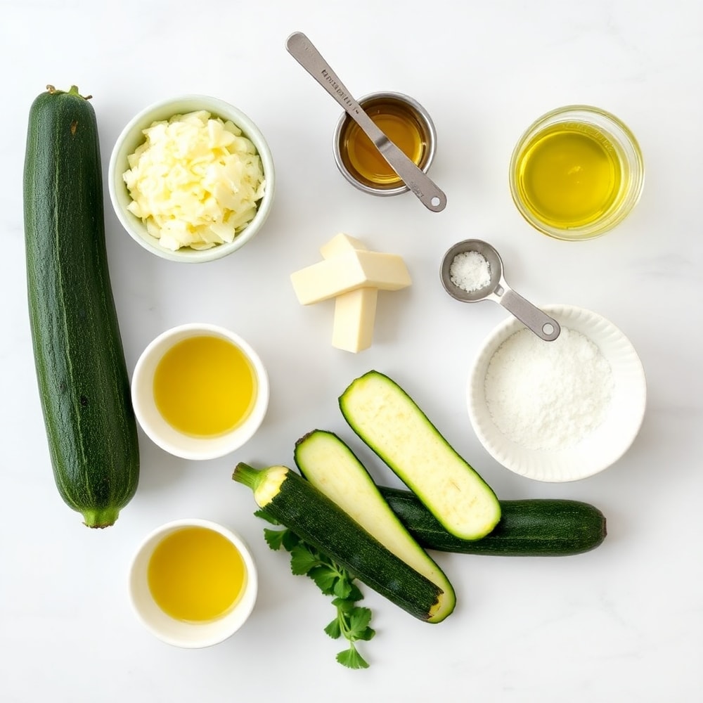 Raw ingredients for Garlic Parmesan Roasted Zucchini