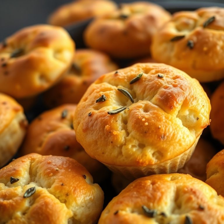 Garlic Rosemary Focaccia Muffins