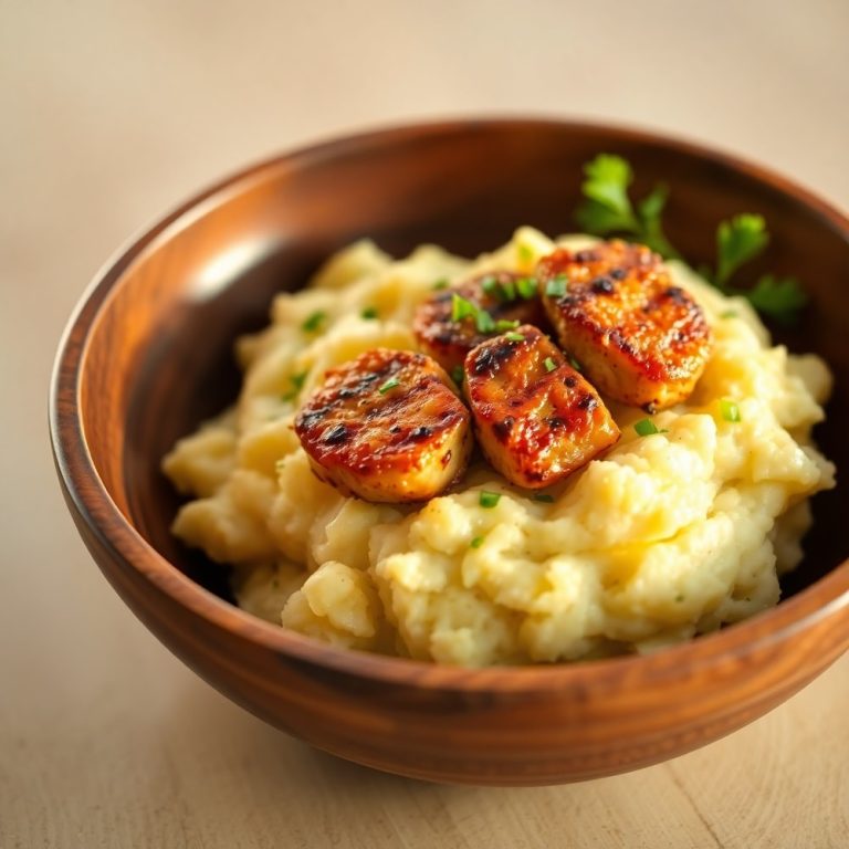 grilled chicken mashed potato bowls
