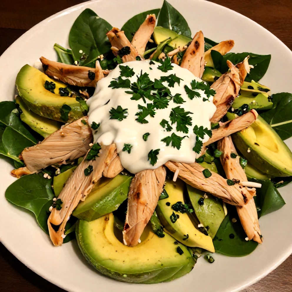 Plated serving of Healthy Avocado Chicken Salad