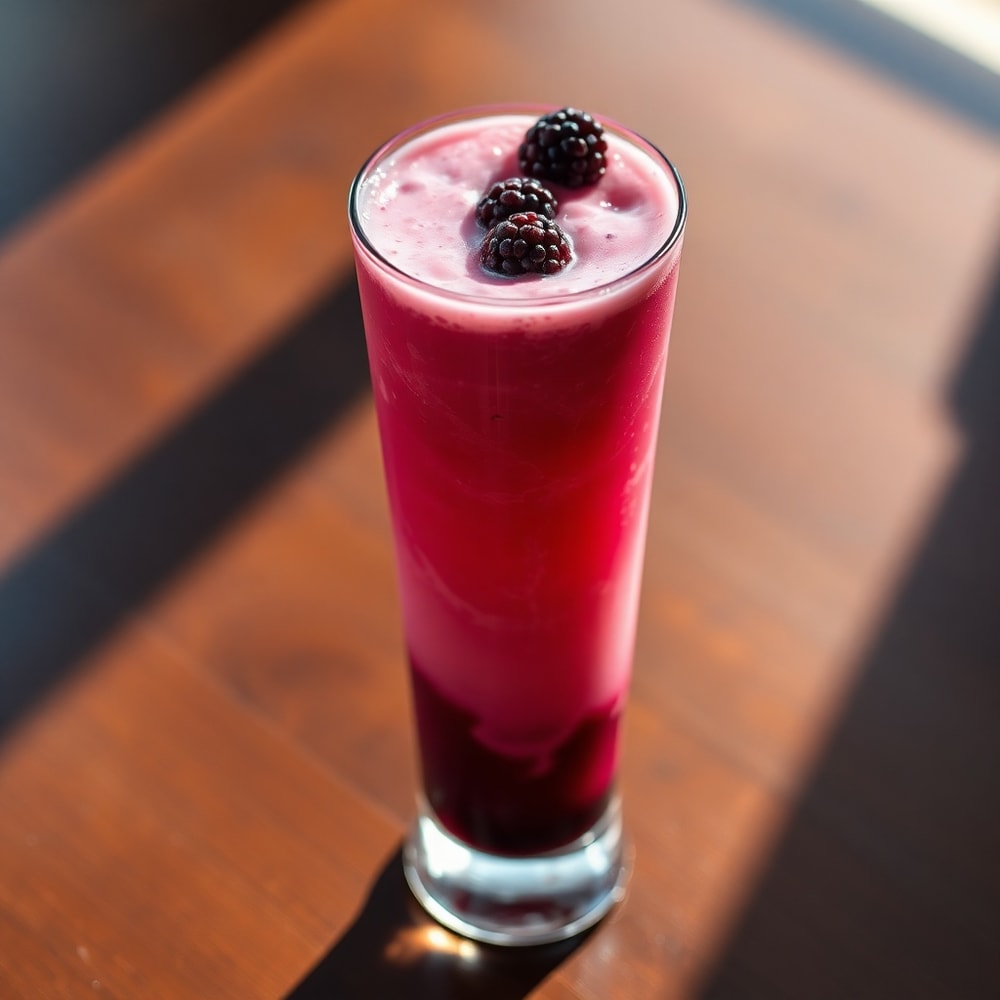 homemade blackberry coconut pink drink