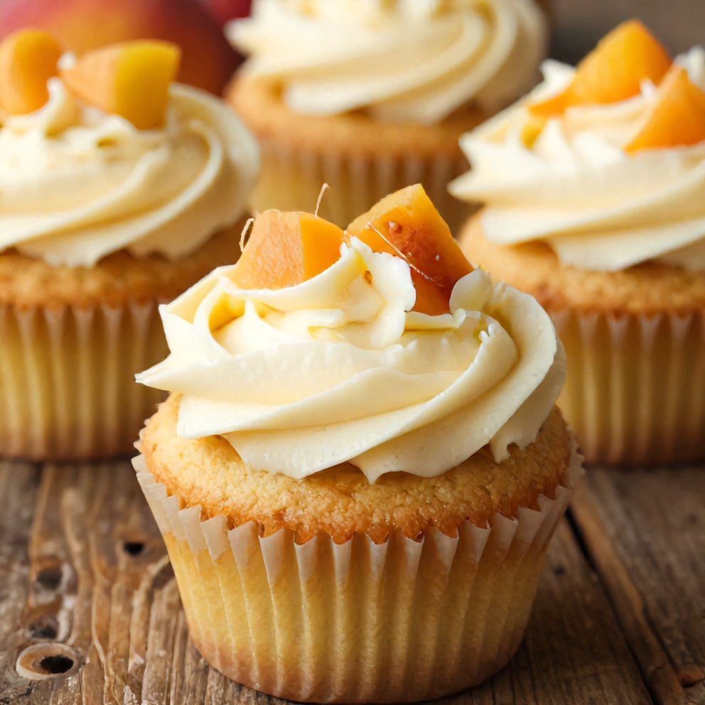 Honey Peach Cream Cheese Cupcakes