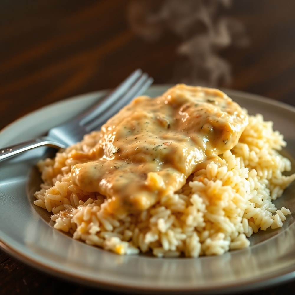 smothered chicken and rice