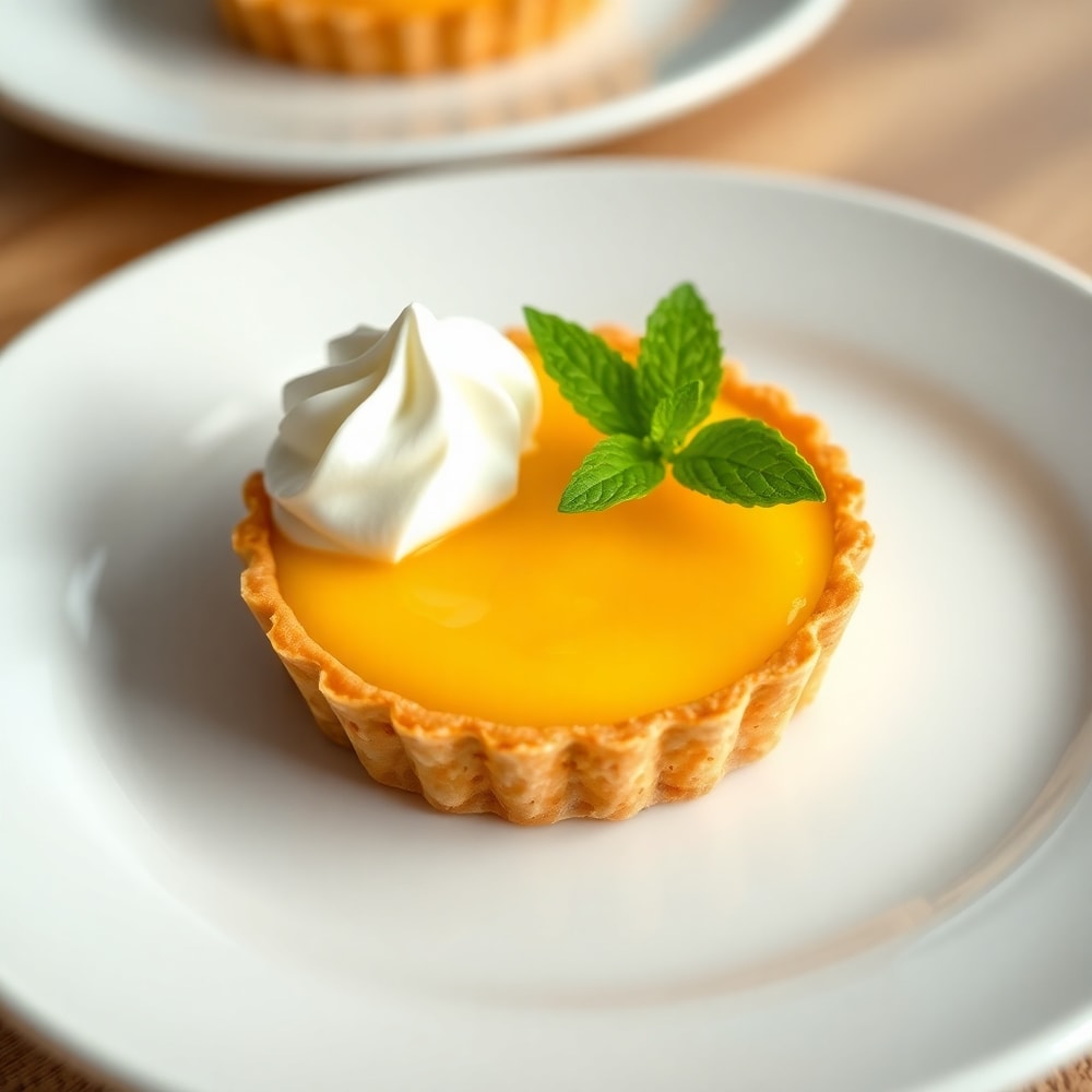 Mango Curd Tart with a dollop of whipped cream