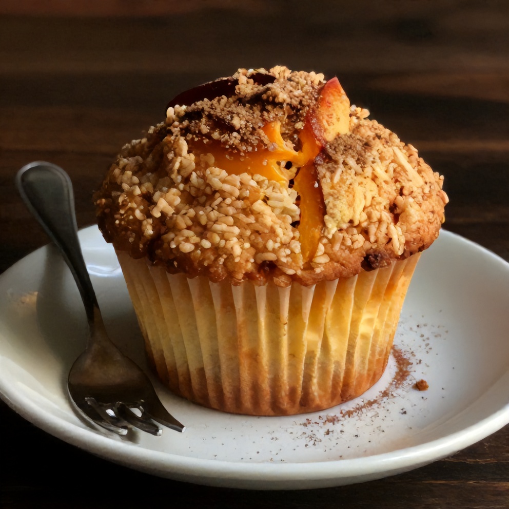 Peach Muffins Ready to Serve