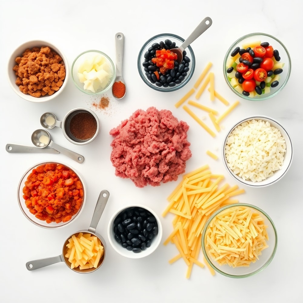 One Pot Cheesy Taco Pasta Ingredients