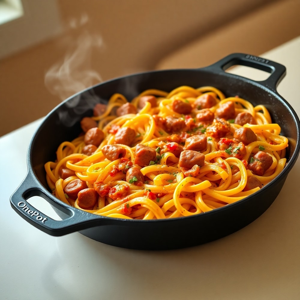 one-pot honey BBQ sausage pasta