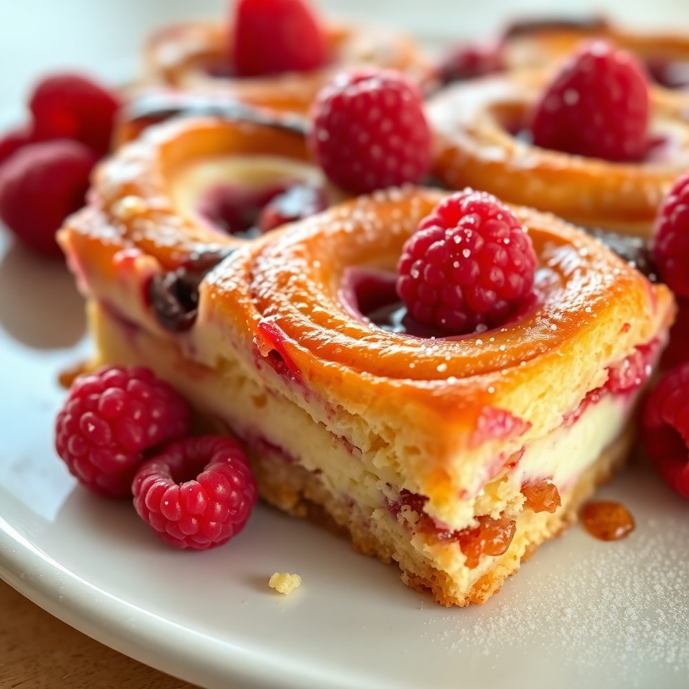 Raspberry Cheesecake French Toast Casserole