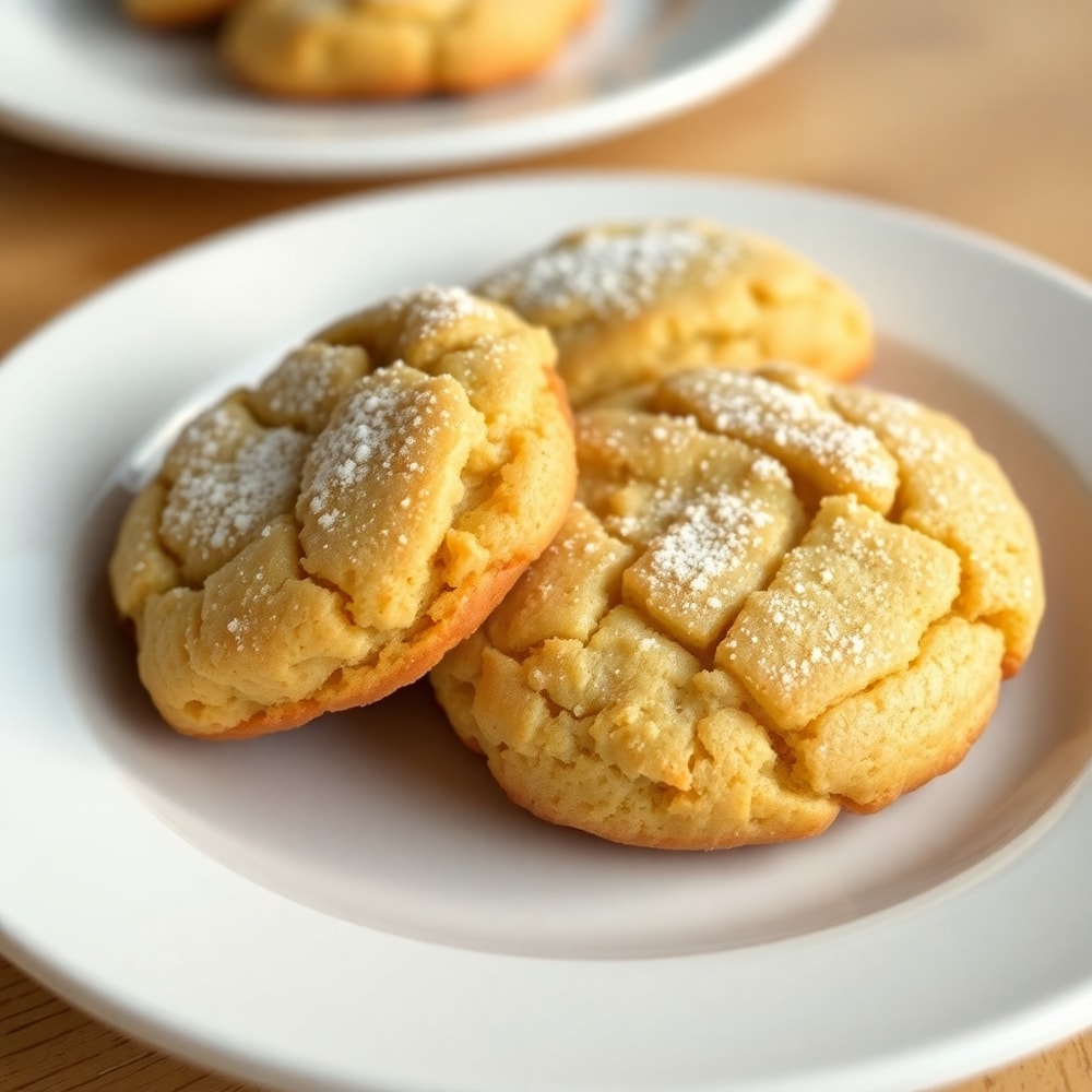 Soft Banana Bread Cookies on a white plate