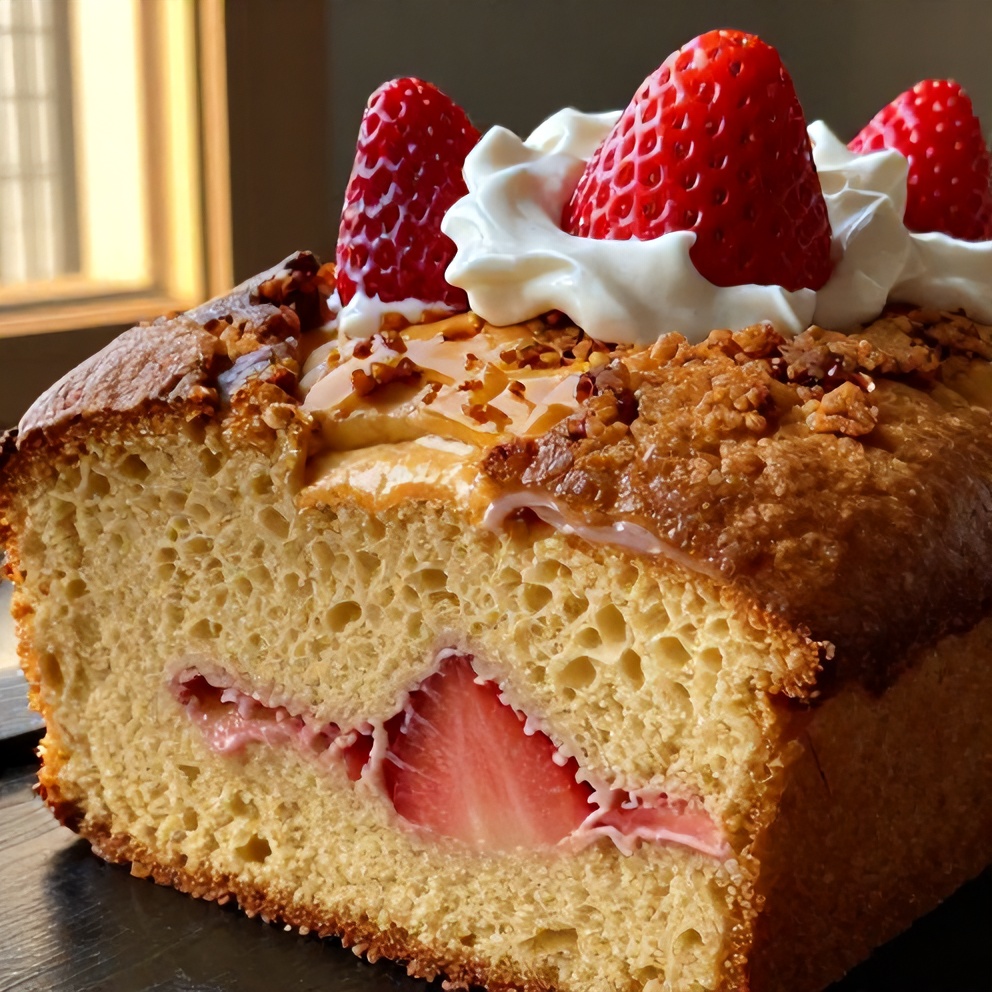 Strawberry Milkshake Pound Cake