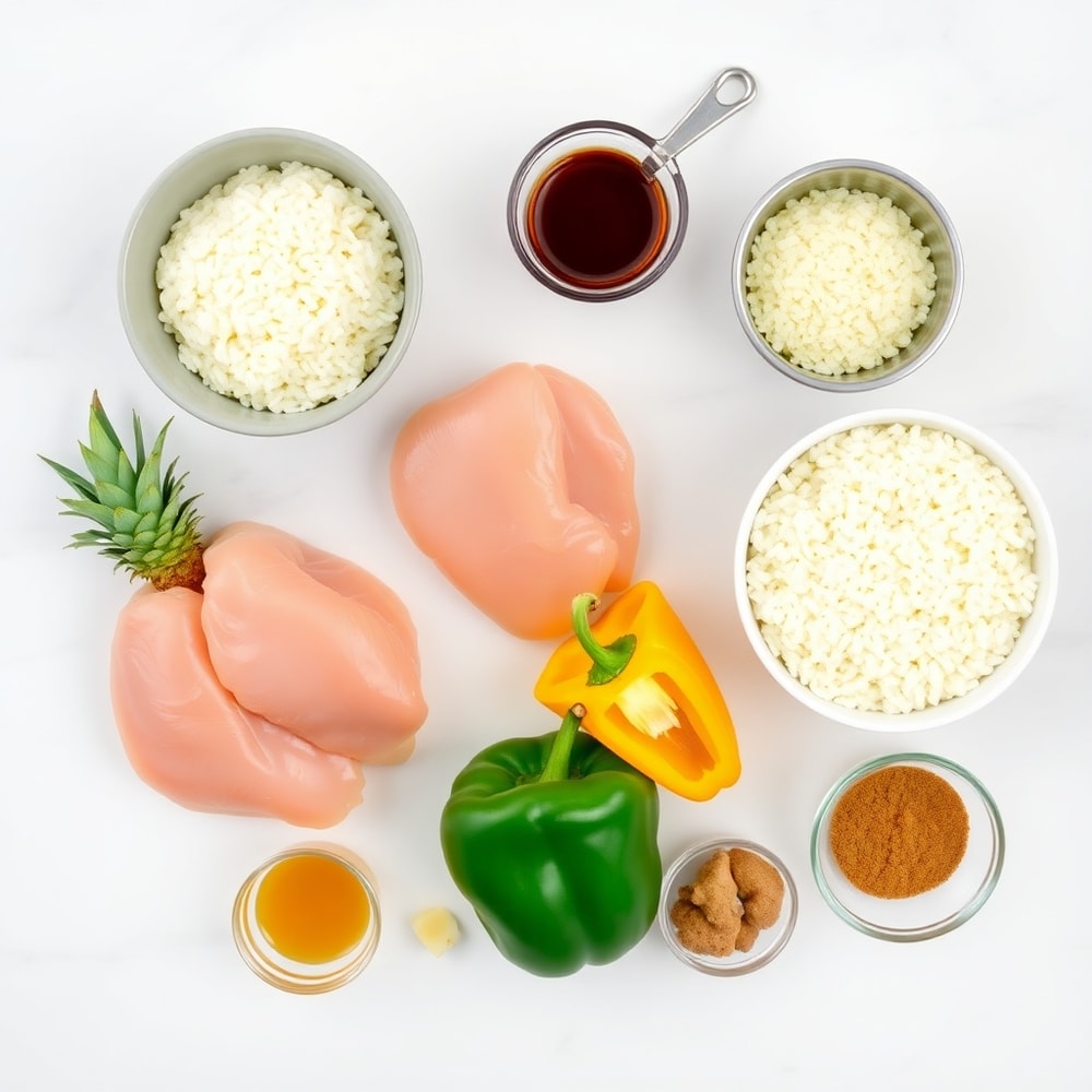 Pineapple Chicken and Rice Ingredients
