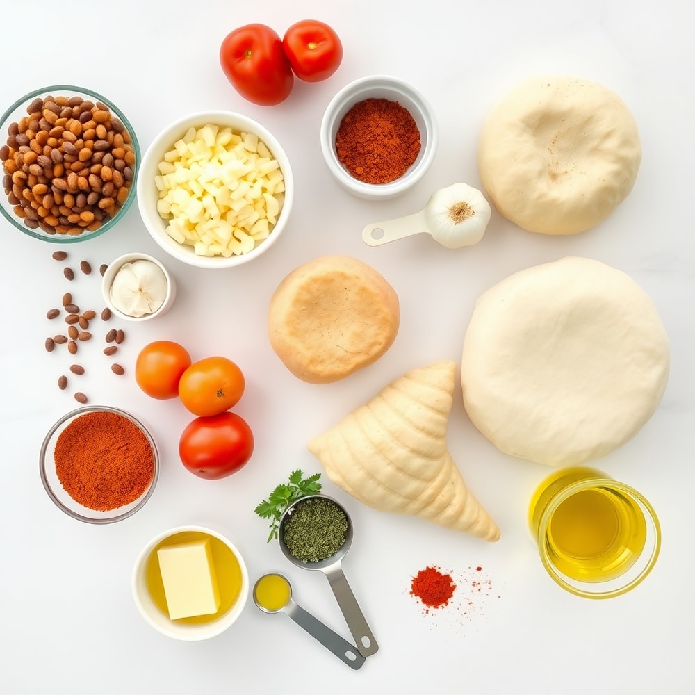 Raw ingredients for vegan lentil empanadas
