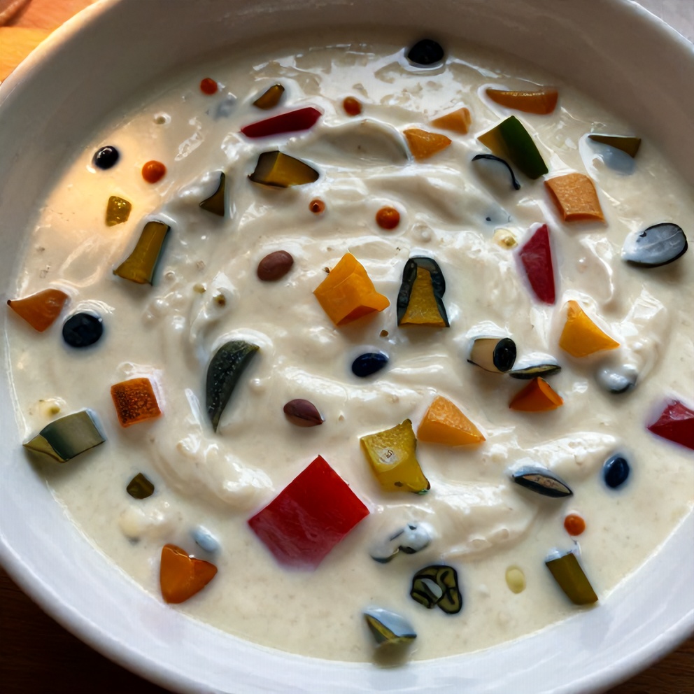 vegan mixed vegetable raita